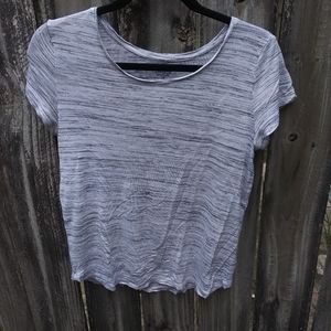 ❤Gap Luxe Luxueux Heather Gray Strip Shirt Size S